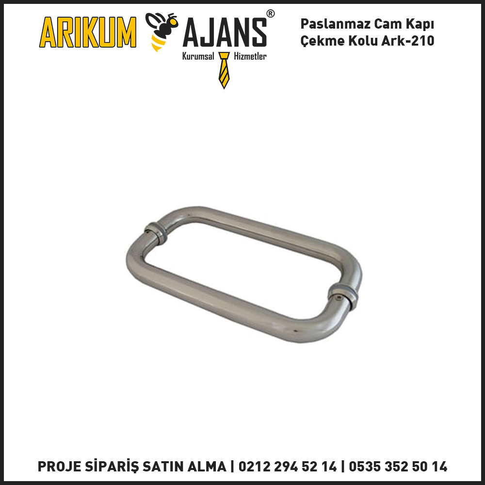 Paslanmaz Cam Kapı Çekme Kolu Ark-210