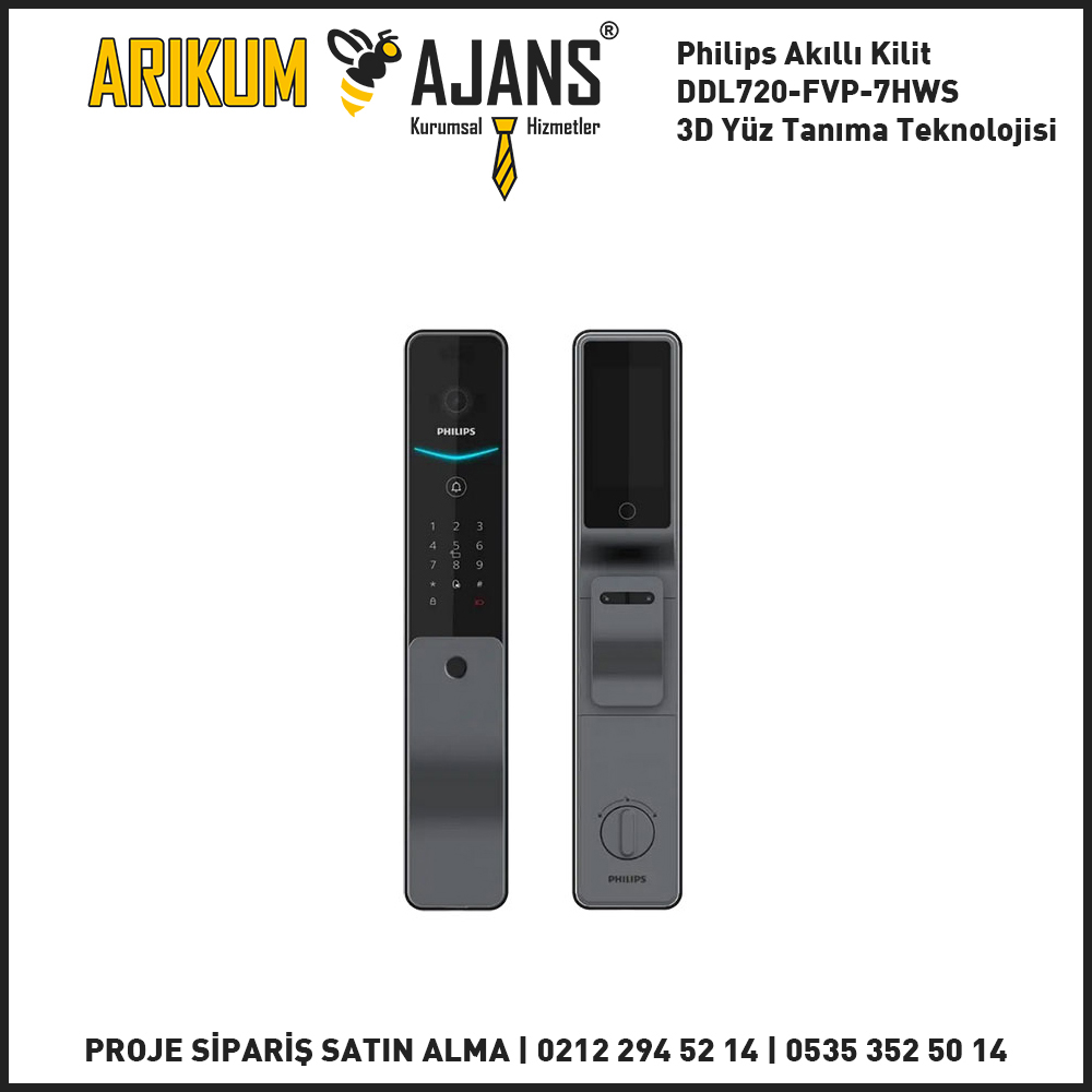 Philips Akıllı Kilit DDL720-FVP-7HWS 3D Yüz Tanıma Teknolojisi