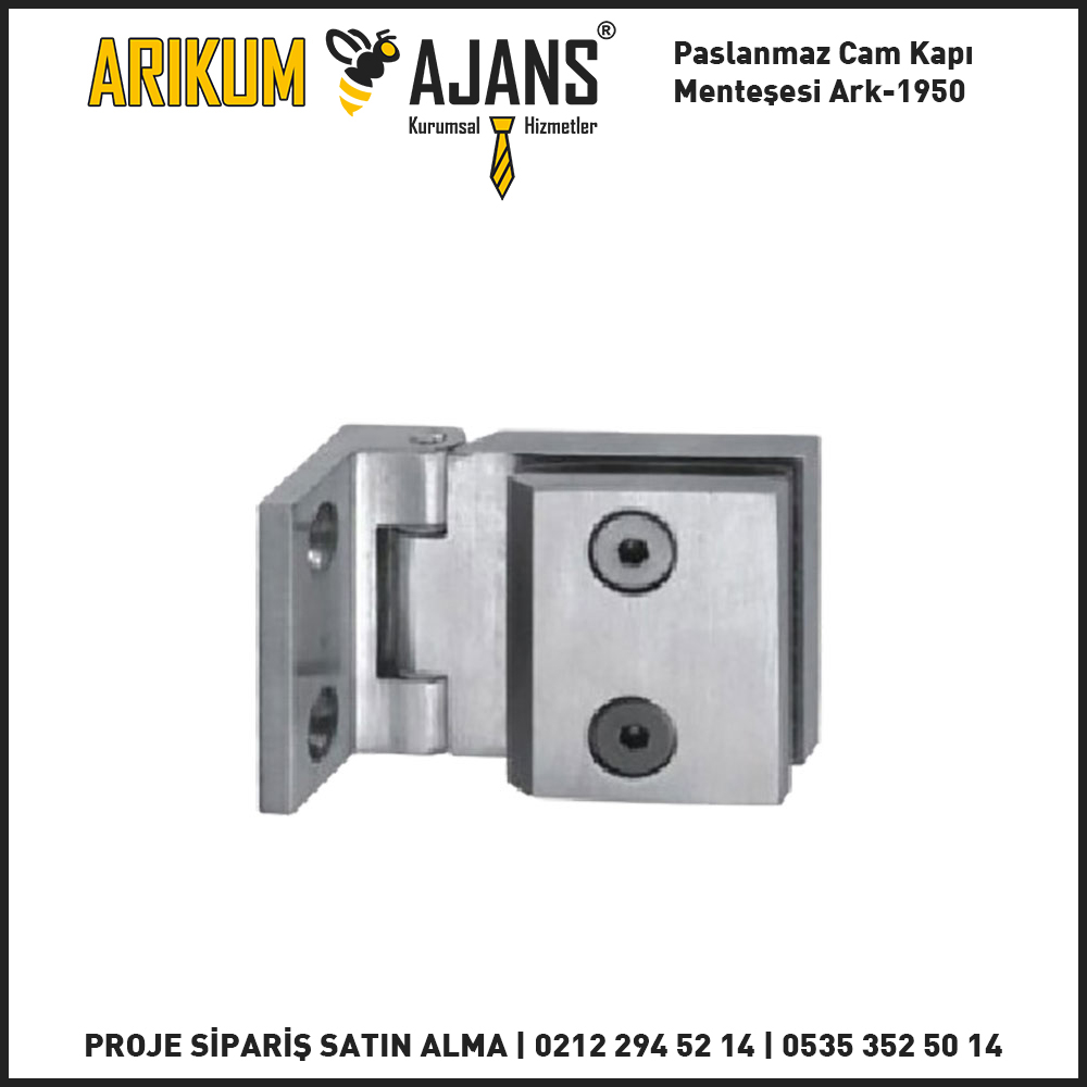 Paslanmaz Cam Kapı Menteşesi Ark-1950