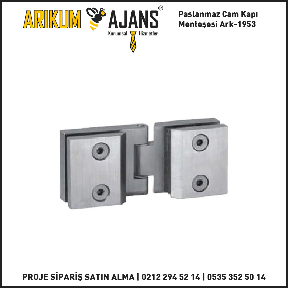 Paslanmaz Cam Kapı Menteşesi Ark-1953