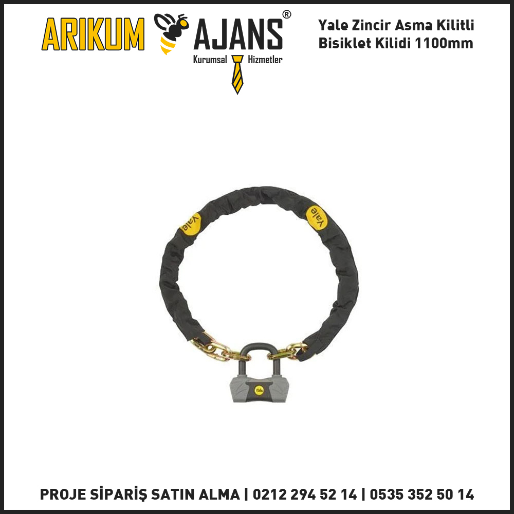 Yale Zincir Asma Kilitli Bisiklet Kilidi 1100mm