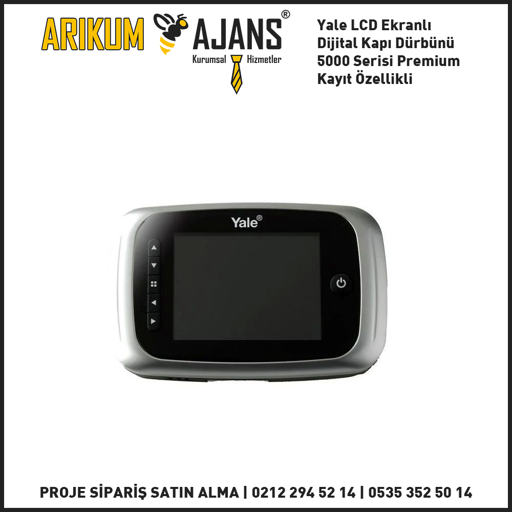 Yale LCD Ekranlı Dijital Kapı Dürbünü 5000 Serisi Premium Kayıt Özellikli