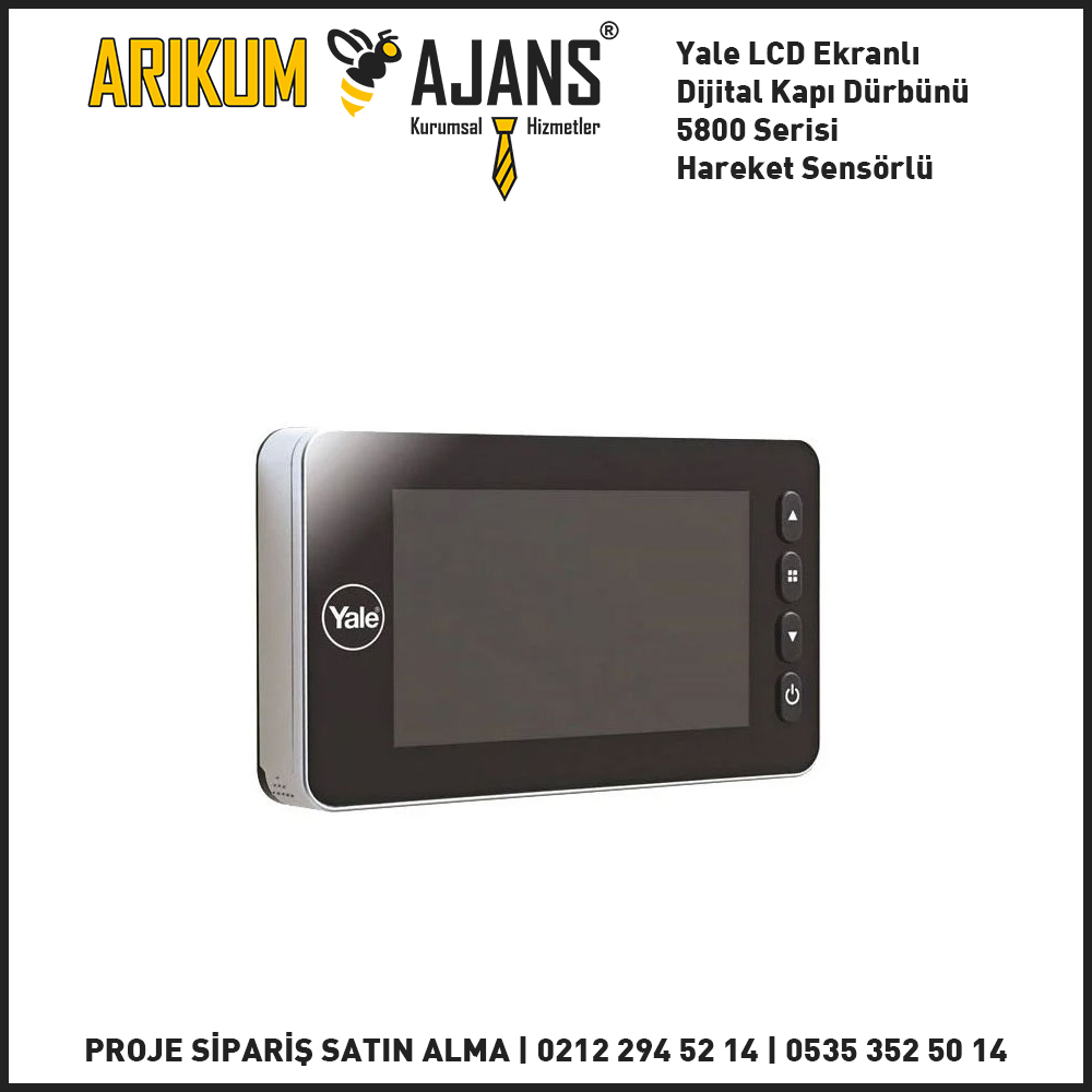 Yale LCD Ekranlı Dijital Kapı Dürbünü 5800 Serisi Hareket Sensörlü