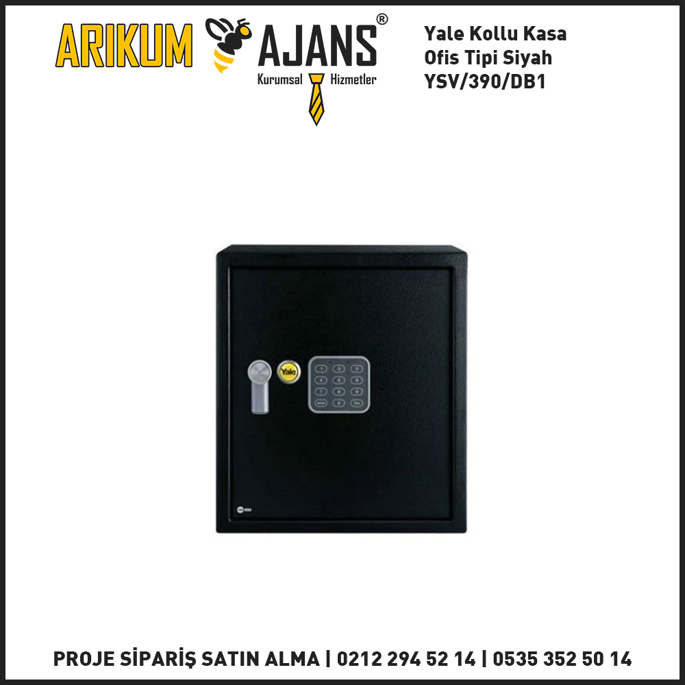 Yale Kollu Kasa Ofis Tipi Siyah YSV/390/DB1