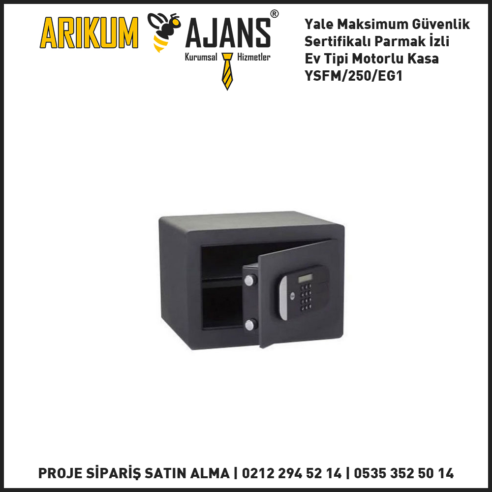 Yale Maksimum Güvenlik Sertifikalı Parmak İzli Ev Tipi Motorlu Kasa YSFM/250/EG1