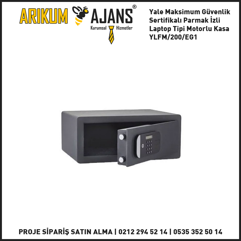 Yale Maksimum Güvenlik Sertifikalı Parmak İzli Laptop Tipi Motorlu Kasa YLFM/200/EG1