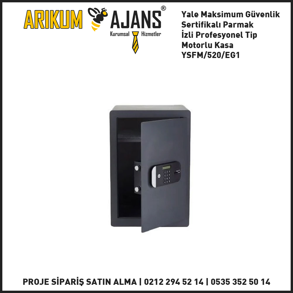 Yale Maksimum Güvenlik Sertifikalı Parmak İzli Profesyonel Tip Motorlu Kasa YSFM/520/EG1