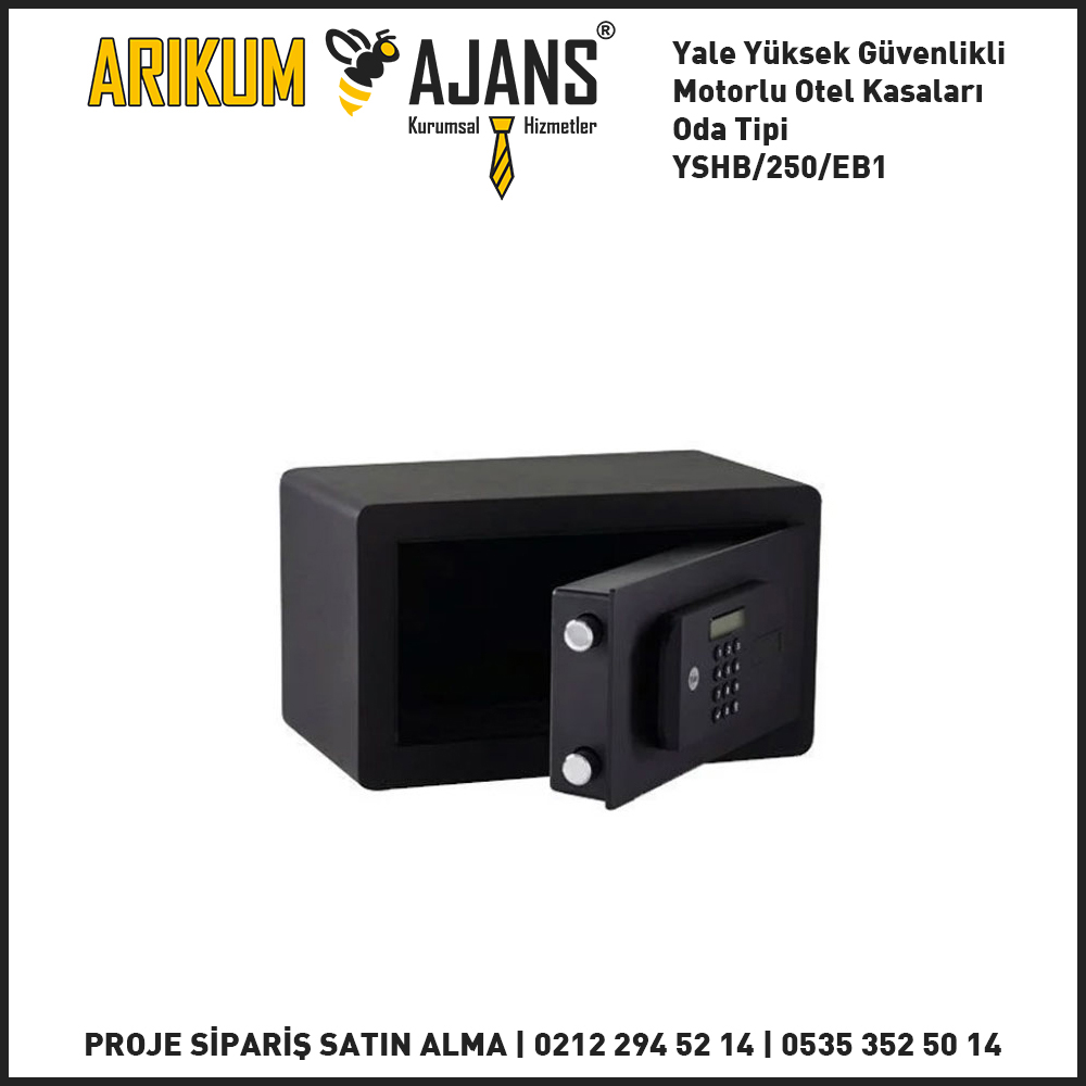 Yale Yüksek Güvenlikli Motorlu Otel Kasaları Oda Tipi YSHB/250/EB1